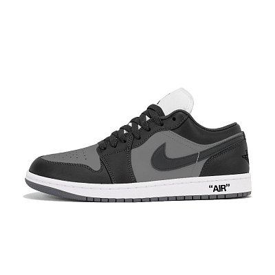 Jordan Air Jordan 1 Anti-Slip Wear-Resistant Low-Top Vintage Basketball Shoes Unisex Black Gray