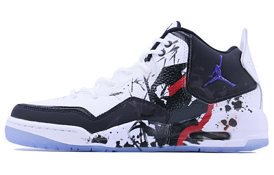 Jordan Courtside 23 Swordsman SDS Cushioned Slip-Resistant Mid-Top Vintage Basketball Shoes Unisex Black White