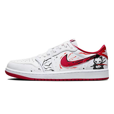 JORDAN Air JORDAN 1 Vintage Basketball Shoes Unisex Low-Top White Red