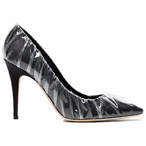 OFF WHITE C/O Jimmy Choo Black Anne 100 Pvc Wrapped Satin Pumps 1 3118500