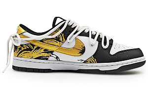 Nike Anti Slip And Wear Resistant Lightweight Low Top Skateboard Shoes Women's Black Gold 1 3118563