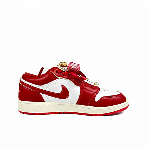 Jordan Air Jordan 1 Anti-Slip Wear-Resistant Low-Top Vintage Basketball Shoes Unisex White Red Gold 1 3118568