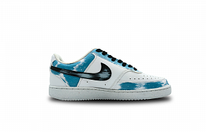 Nike Court Vision Misty Cloud White Slip-Resistant Low-Top Skateboard Shoes Men's Blue White 1 3118584