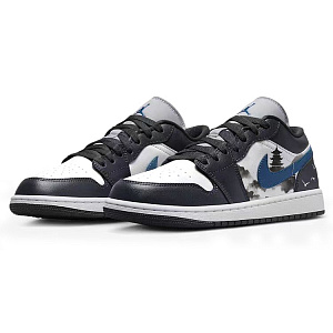 Jordan Air Jordan 1 Vintage Basketball Shoes Unisex Low top Black Gray Blue 2 3119128