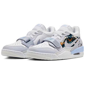 JORDAN Legacy 312 Vintage Basketball Shoes Men Low-Top Gray White 2 3119155