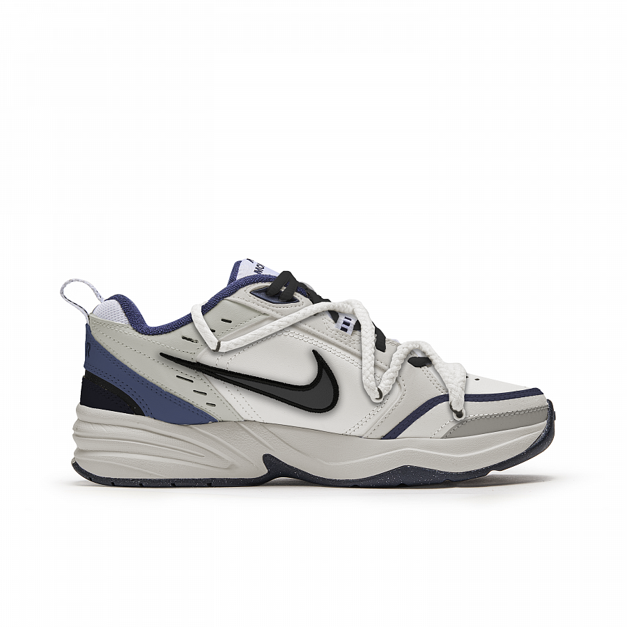 Nike Air Monarch 4 Free Panda Box Wear-Resistant Low-Top Chunky Sneakers Unisex Gray Blue
