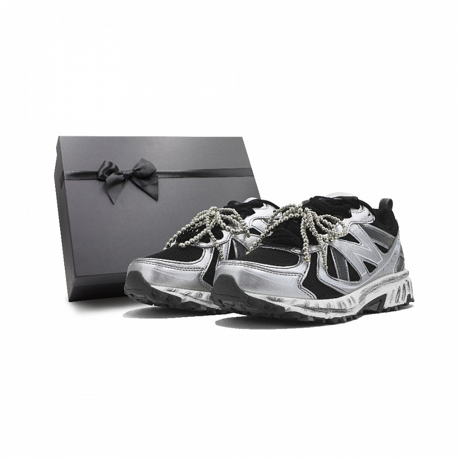 New Balance NB 410 Cushioning Anti-Slip And Wear-Resistant Low-Top Running Shoes Unisex Silver Black