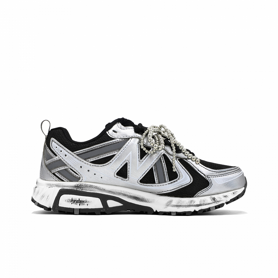 New Balance NB 410 Cushioning Anti-Slip And Wear-Resistant Low-Top Running Shoes Unisex Silver Black