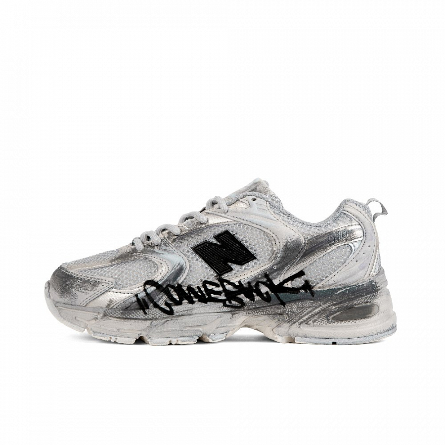 New Balance NB 530 Cushioning, Slip Resistant, And Breathable Low Top Running Shoes Unisex Silver Gray
