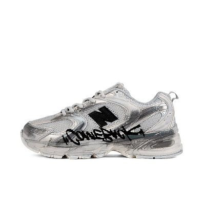 New Balance NB 530 Cushioning, Slip Resistant, And Breathable Low Top Running Shoes Unisex Silver Gray