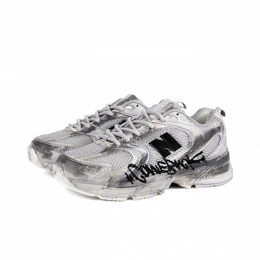 New Balance NB 530 Cushioning, Slip Resistant, And Breathable Low Top Running Shoes Unisex Silver Gray