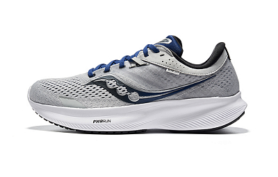 Saucony Ride 16 Cushioning, Abrasion Resistant, Slip Resistant Low Top Training Running Shoes Men's Gray Black