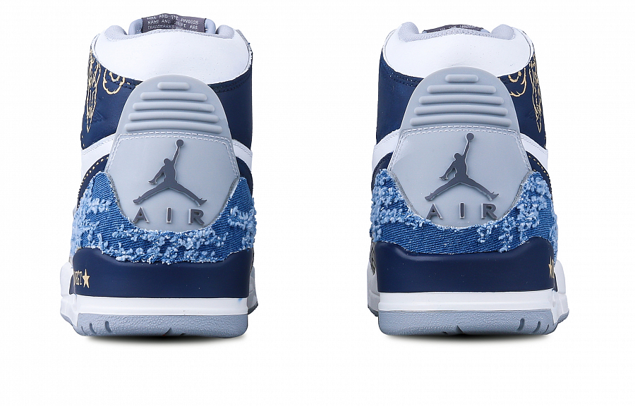 JORDAN Legacy 312 Vintage Basketball Shoes Men High Top White/Blue