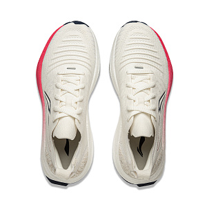 LiNing Comfortable Cushioning Slip Resistant Abrasion Resistant Breathable Low Top Sprint Running Shoes Men's White Red 3 3126630