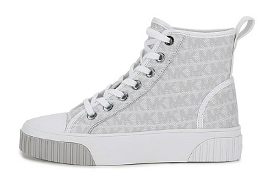 MICHAEL KORS Gertie High Top Stylish Skateboarding Shoes Women's Silver White