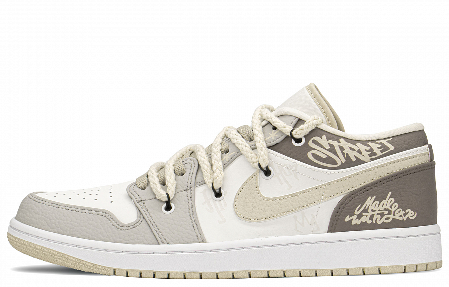 Jordan Air Jordan 1 Vintage Basketball Shoes Men's Khaki Beige Gray