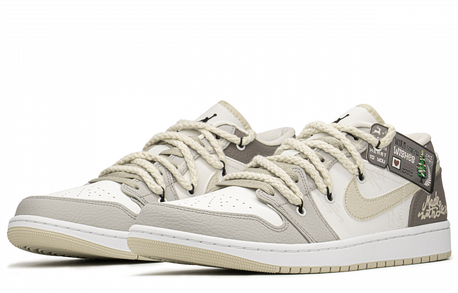 Jordan Air Jordan 1 Vintage Basketball Shoes Men's Khaki Beige Gray