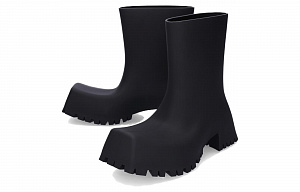Balenciaga 50mm Trooper Rubber Boots 'Black' Women's 1 3138522