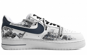 Nike Air Force 1 Slip Resistant Cushioning Abrasion Resistant Low Top Skateboard Shoes Men's Ink Blue 2 3138602
