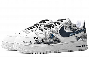 Nike Air Force 1 Slip Resistant Cushioning Abrasion Resistant Low Top Skateboard Shoes Men's Ink Blue 3 3138603
