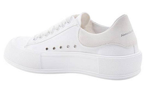 Alexander McQueen Deck Plimsoll Lace Up Trainers 'White Beige' 2 3139385