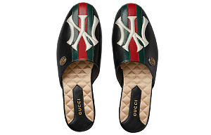 GUCCI New York Yankees X GUCCI Women's Princetown Slipper 'Black' Women's 2 3139395