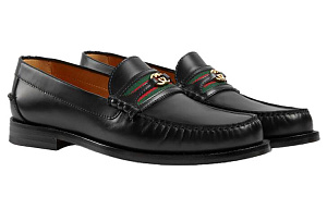 GUCCI Kaveh Loafer 'Black Green Red' 1 3139415