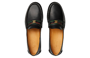 GUCCI Kaveh Loafer 'Black Green Red' 2 3139416