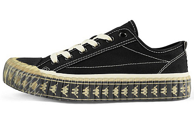Kappa Anti-Slip Wear-Resistant Low-Top Canvas Shoes Unisex Black