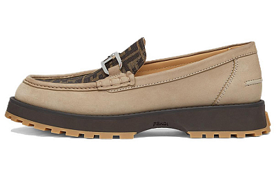 FENDI Logo-print Leather Loafers
