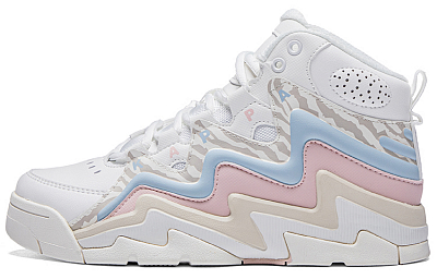 Kappa Wear-Resistant Slip-Resistant High-Top Vintage Basketball Shoes Women's White Pink