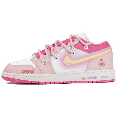 Jordan Air Jordan 1 Low Low-Top Vintage Basketball Shoes GS Pink