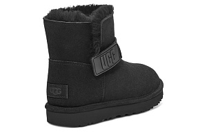 UGG Mini Bailey Graphic Logo Strap Boots 'Black' Women's 2 3143143