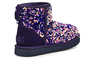 UGG CLASSIC MINI Warm Wear-Resistant Slip-Resistant Short Mid-Calf Snow Boots Women's Black Blue Purple 3 3143222