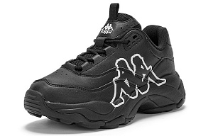 Kappa Cushioning, Slip Resistant, And Abrasion Resistant Low Top Chunky Sneakers Unisex Black 1 3143667