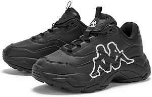 Kappa Cushioning, Slip Resistant, And Abrasion Resistant Low Top Chunky Sneakers Unisex Black 2 3143668