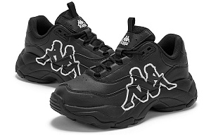 Kappa Cushioning, Slip Resistant, And Abrasion Resistant Low Top Chunky Sneakers Unisex Black 3 3143669