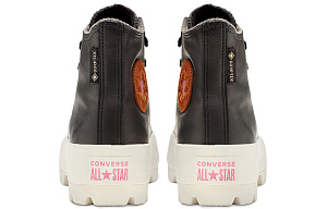Converse Chuck Taylor All Star Lugged Waterproof Leather High Top Thick Sole Black White Women's 3 3145000