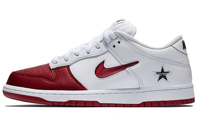 Nike Sb Dunk Low Supreme Jewel Swoosh Red