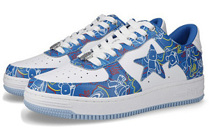 Medicom Toy x A BATHING APE STA 'BE@R CAMO' Stylish Skateboarding Shoes Women's Blue Camouflage 1 3152220