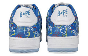 Medicom Toy x A BATHING APE STA 'BE@R CAMO' Stylish Skateboarding Shoes Women's Blue Camouflage 2 3152221