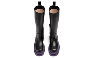 Bottega Veneta Tire BV Knee high Boots Women's Black Purple 2 3152320