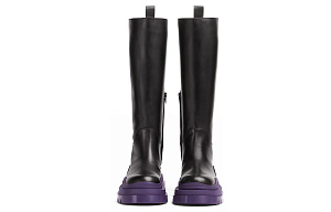 Bottega Veneta Tire BV Knee high Boots Women's Black Purple 3 3152321