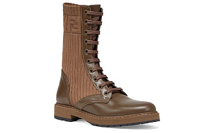 FENDI Women's FF Rockoko Biker Boot 'Brown' 2 3152355