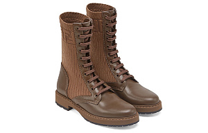 FENDI Women's FF Rockoko Biker Boot 'Brown' 3 3152356