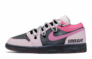 Jordan Air Jordan 1 Low Pink Starlight FZBB Low top Vintage Basketball Shoes GS Pink Black 2 3152789