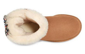 UGG Checkered Bow Snow Boots 'Brown' Women's 2 3154553