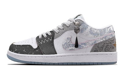 JORDAN Air JORDAN 1 Vintage Basketball Shoes Women's Low Top Gray