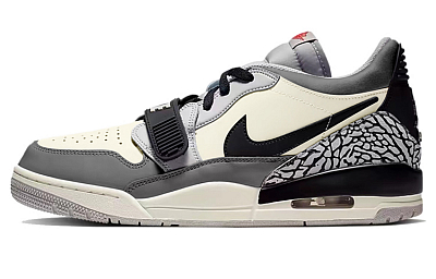 Jordan Legacy 312 Cushioning Mid-Top Vintage Basketball Shoes Men's Black Beige Gray