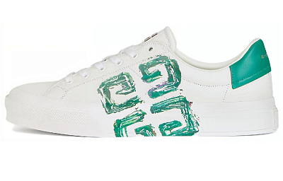 GIVENCHY Low Top Stylish Skateboarding Shoes Men's White Green